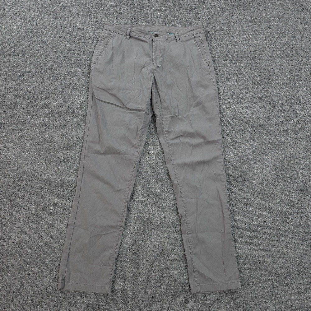 Birddogs Pants Mens 34x31 Gray Lined Chino Slim Tapered Stretch Casual Golf Prep